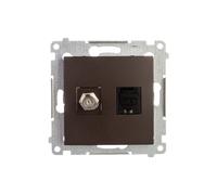 Simon 54 Antenne et prises d'ordinateur type F et RJ45 cat.6 DASFRJ45.01/46