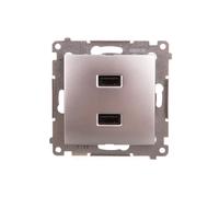Simon 54 DC2USB.01/43 Chargeur 2 x USB 2.1 A 5 V/DC Argent Mat