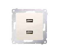 Simon 54 Chargeur 2xUSB 2.1A 5V/DC crème DC2USB.01/41