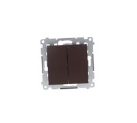 Simon 54 Interrupteur double, bornes rapides, brun mat DW5.01/46
