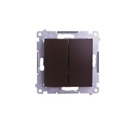 Simon 54 Interrupteur double brun mat 16AX DW5A.01/46