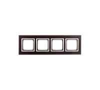 Simon 54 Nature cadre quadruple bois ARGENT WENGÉ DRN4/84