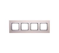 Simon 54 Nature cadre quadruple métal SATIN BRILLANT DRN4/79