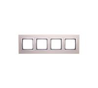 Simon 54 Nature cadre quadruple métal SATIN BRILLANT DRN4/79