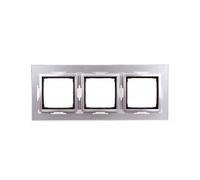 Simon 54 Nature Cadre triple verre ARGENT BROUILLAGE DRN3/71 kontakt-simon 5902787559922