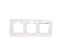 Simon 54 Nature cadre triple verre PERLE BLANCHE DRN3/70