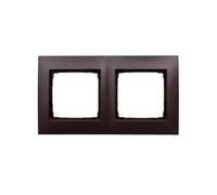 Simon 54 Premium double cadre marron mat/ pour cloison DRK2/46
