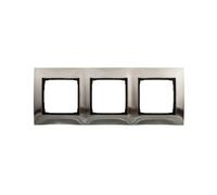 Simon 54 Premium triple cadre métal inox DR3/61
