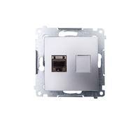 Simon 54 Prise d'ordinateur simple RJ45 cat.6 blindé avec ouverture D61E.01/43
