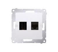 Kontakt-Simon DGHRJ45.01/11 Prise de courant en plastique IP20 Blanc 75 mm 33 mm 75 mm