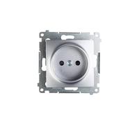 Simon 54 prise simple b/u 16A IP20 argent mat DG1Z.01/43