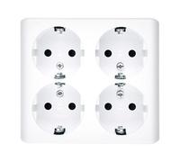 Simon 54 Quadruple Prise de surface Schuko avec ouvertures Version EGSZ4NZ/11