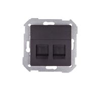 Simon 82 Couvre double prise d'ordinateur 2xRJ45 plat avec adaptateur 82006-38