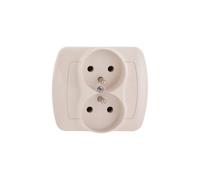Simon Accord Double prise w/u 16A IP20 beige AGZ2/12