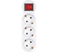 Simon Adaptateur avec Interrupteur 3 Prises frontales 16 A (250 V, 3680 W), Prise Multiple compacte avec contrôle on/Off pour Plus de sécurité et d'économie d'énergie, Blanc