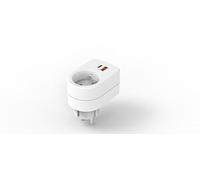 Simon - Adaptateur Combi, Adaptateur de Voyage avec Prise Française 16A et 2 Ports USB, Adaptateur Secteur Mural, Multiprise USB, Couleur Blanc