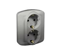 Simon Akord Double Prise avec/u Type Schuko Aluminium AGSZ2/26