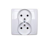 Simon Basic Double prise w/u 16A IP20 avec obturateur blanc BMGZ2z/11
