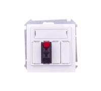 Simon Basic Une prise haut-parleur avec champ étiqueté blanc BMGL31.01/11
