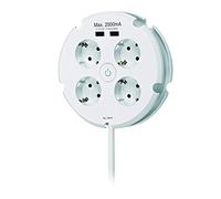 Simon BM642103 Multiprise combinée avec 4 prises et 2 ports USB 2,5 A, Blanc
