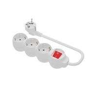 SIMON Brico Basicline - Base 3 prise prise terre + interrupteur + câble de 1,5 m 3 G1 Blanc Sac rabat