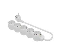 SIMON Brico Basicline - Base 5 Prise avec prise terre + Cable 1,5 m 3 G1 Blanc Sac rabat