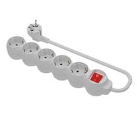 SIMON Brico Basicline - Base 5 Prise Prise Terre + Interrupteur + Câble de 1,5 m 3 G1 Blanc Sac rabat