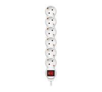 SIMON Brico Basicline - Base 6 prise prise terre + interrupteur + câble de 1,5 m 3 G1 Blanc Sac rabat