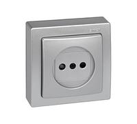 SIMON Brico g7343153 - Base 2P c/protection enfants aluminium