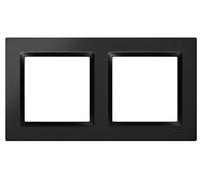 SIMON - Cadre interrupteur mural, 2 éléments, compatible avec les mécanismes Simon 10, adapté à l'intérieur, facile à assembler, compatible avec bouton-poussoir, distributeur et prise Schuko Noir