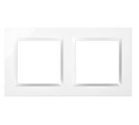 SIMON - Cadre interrupteur mural, 2 éléments, compatible avec mécanismes Simon 10, convient pour l'intérieur, facile à monter, compatible avec bouton-poussoir, commutateur et prise Schuko, couleur