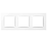 SIMON - Cadre interrupteur mural, 3 éléments, compatible avec les mécanismes Simon 10, adapté à l'intérieur, facile à assembler, compatible avec bouton-poussoir, interrupteur et prise Schuko, Blanc