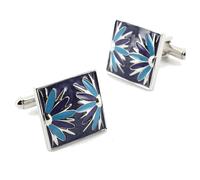 Simon Carter - Boutons de manchette - Fleurs - Bleu - Homme
