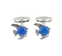 Simon Carter - Boutons de manchette - poisson bleu - Bleu agate - Homme