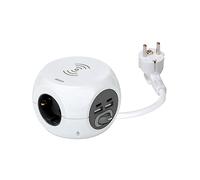 SIMON COMBIBALL - Multiprise Multiprise avec USB, 8 Prises de Charge, Voleur de Prises avec Interrupteur, Charge sans Fil Smartphones, Couleur Blanche