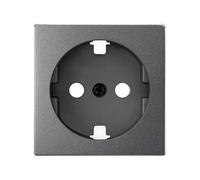 SIMON - Couvercle de base de prise Schuko avec prise terre, série 82 Concept, compatible avec les séries 75, 31, 82 et 88, effet mat anti-traces de doigts, couleur titane