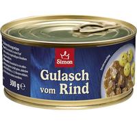 Simon Delikatess Gulasch de bœuf dans une sauce fine 300 g dans une boîte de conservation recyclable