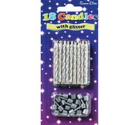 Simon Elvin 18 paillettes Bougies d'Anniversaire Avec Support (6 paquets) SG16903 (Taille Unique) (Argent)