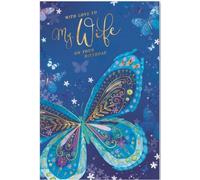 Simon Elvin - Carte d'anniversaire "With Love To My Wife" Pack de 6 - Carton SG37432 (Taille unique) (Bleu/Or)
