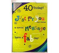 Simon Elvin - Carte de voeux "40 Today Just For You" - Carton SG33395 (Taille unique) (Coloré)