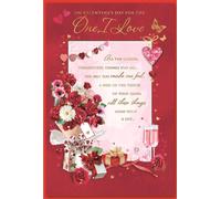 Simon Elvin - Carte de voeux "All These Things One I Love", St Valentin Pack de 6 - Carton SG22556 (Taille unique) (Rouge/Rose)