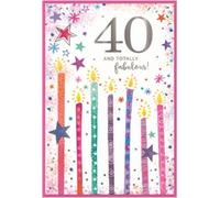 Simon Elvin - Carte de voeux "And Totally Fabulous ", 40e anniversaire pack de 6 - Carton SG37458 (Taille unique) (Coloré)