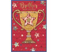 Simon Elvin - Carte de voeux "Brother Happy Birthday" Pack de 6 - Carton SG37766 (Taille unique) (Rouge/Or)