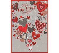 Simon Elvin - Carte de voeux "For The Gorgeous One I Love", St Valentin Pack de 6 - Carton SG22563 (Taille unique) (Rouge/Gris)