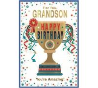 Simon Elvin - Carte de voeux "For You Grandson Happy Birthday" Pack de 6 - Carton SG38238 (Taille unique) (Coloré)