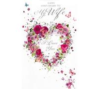 Simon Elvin - Carte de voeux "Happy Anniversary To My Wife" Pack de 6 - Carton SG37779 (Taille unique) (Blanc/Multicolore)
