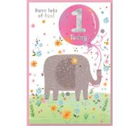 Simon Elvin - Carte de voeux "Juvenile", 1er anniversaire Pack de 6 - Carton SG29846 (Taille unique) (Blanc/Rose/Vert)
