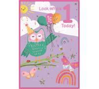 Simon Elvin - Carte de voeux "Look Who's 1 Today", Anniversaire Pack de 6 - Carton SG38116 (Taille unique) (Coloré)