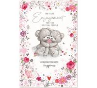 Simon Elvin - Carte de voeux "On Your Engagement Cute Anniversary" Pack de 6 - Carton SG37280 (Taille unique) (Blanc/Rouge/Rose)