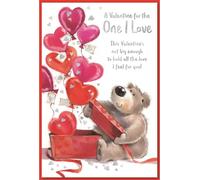 Simon Elvin - Carte de voeux "One I Love", St Valentin Pack de 6 - Carton SG22573 (Taille unique) (Blanc/Rouge/Rose)